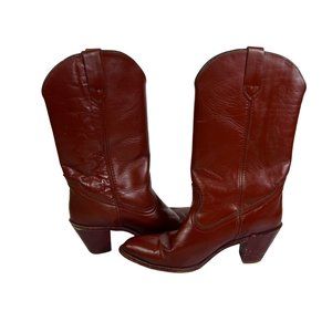 Vintage Frye American Classic Cognac Red Western Cowboy Boots size 11
